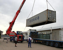 Container Zivilschutzlager Lieferung