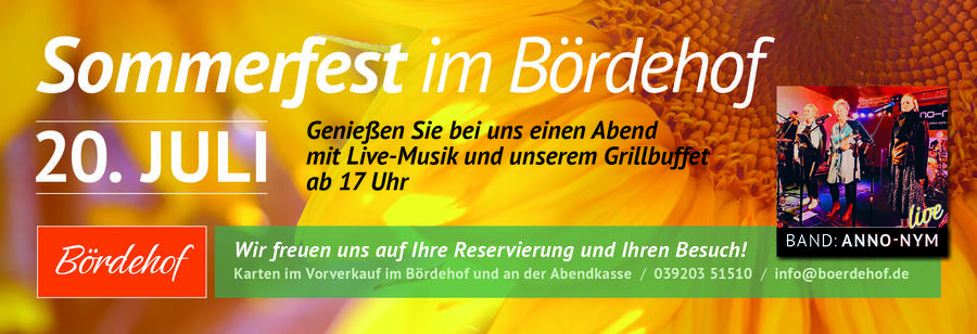 Interner Link: Zur Veranstaltung Sommerfest im Bördehof