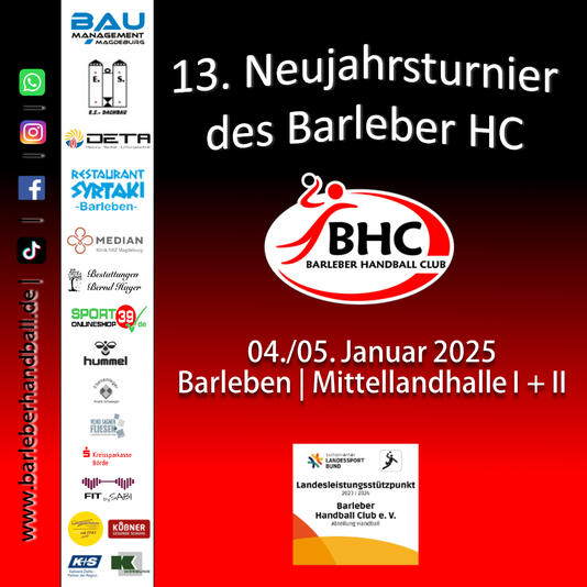 Interner Link: Zur Veranstaltung 13. Neujahrsturnier des Barleber HC