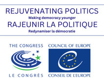 Grafik Bewerbungsaufruf Jugenddeligierte EU-Kongress